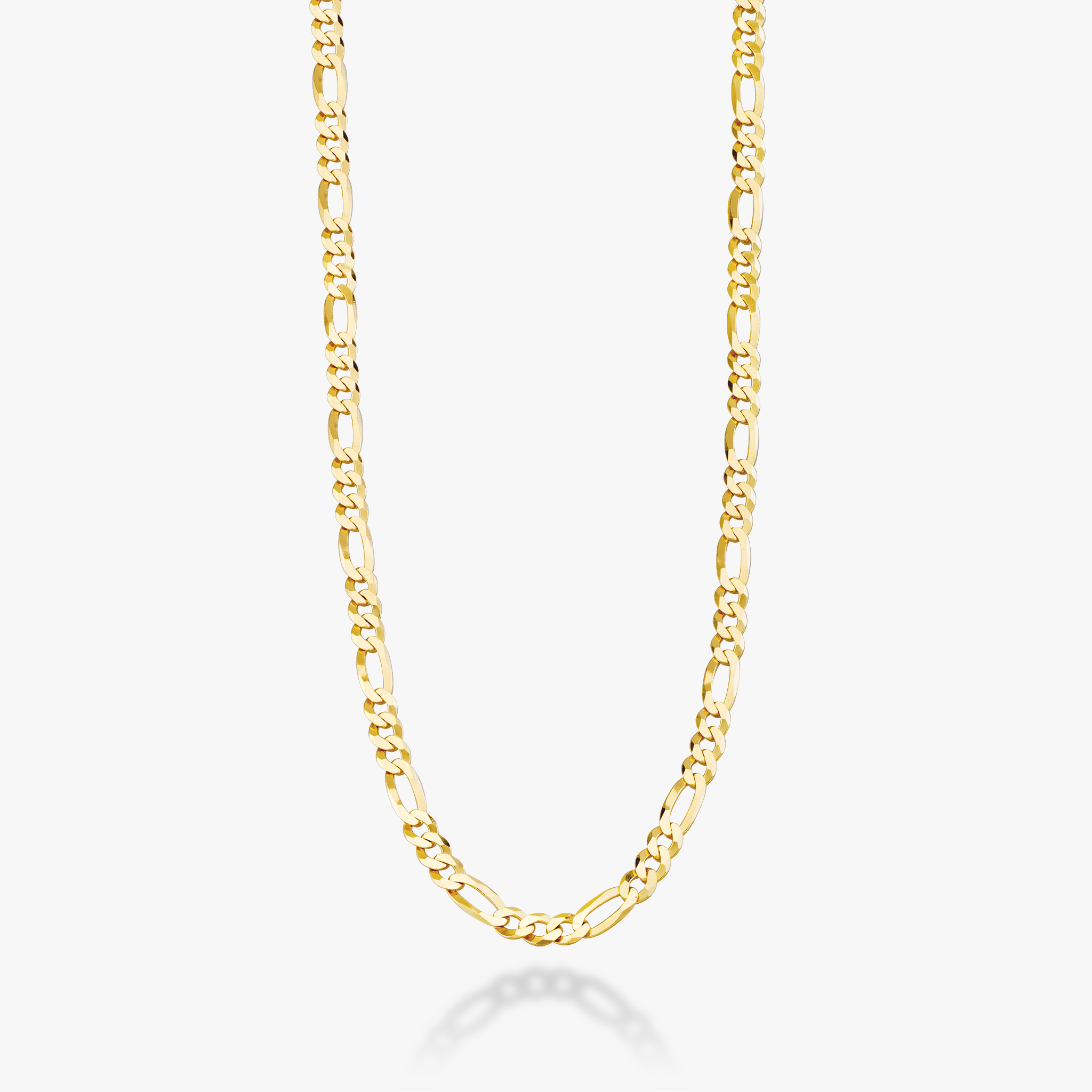 Figaro Chain Necklace in 18k gold over sterling silver, 5mm – Miabella