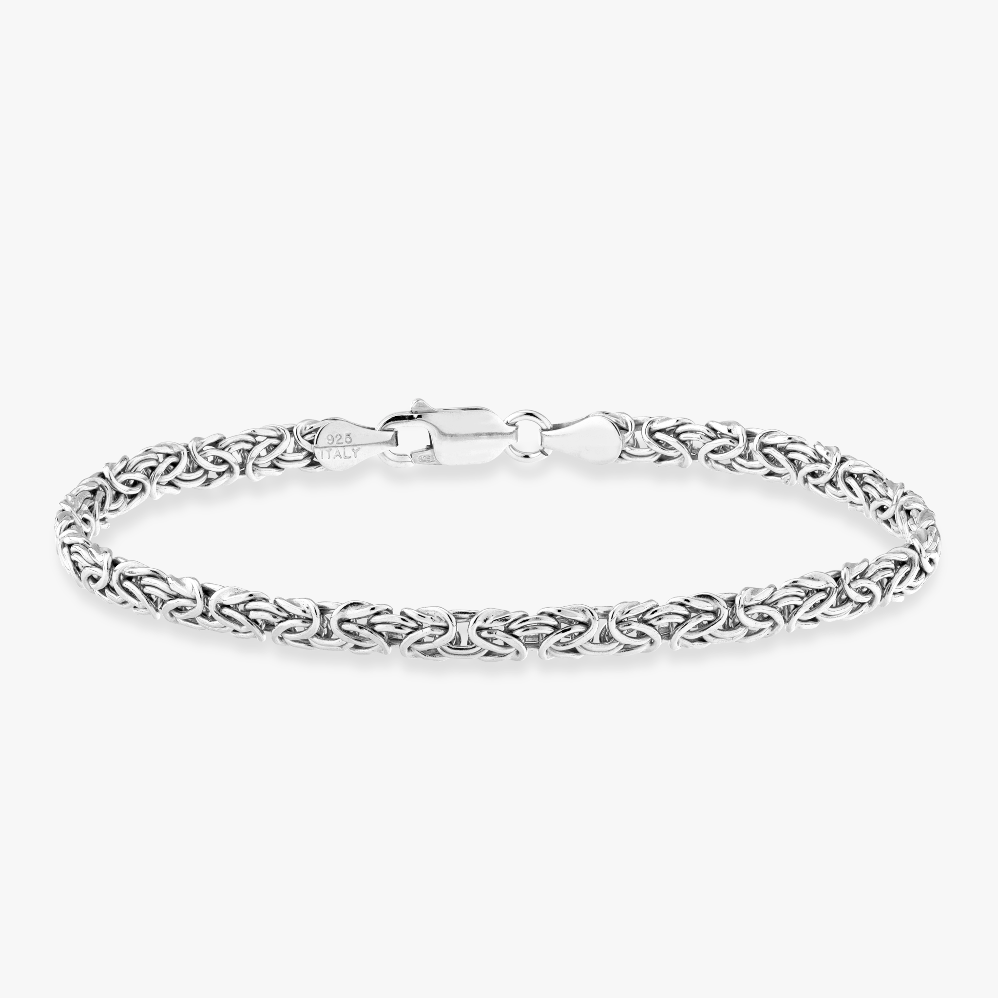 Byzantine Bracelet in Sterling Silver, 4mm – Miabella Byzantine Bracelet in Sterling Silver, 4mm – Miabella
