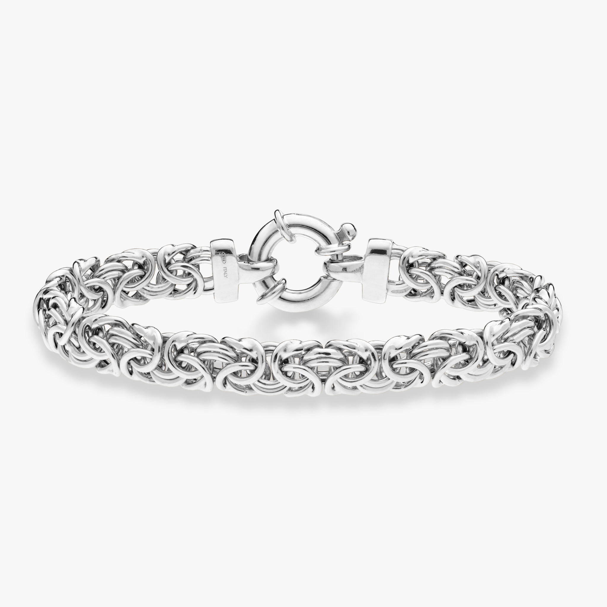 Byzantine Bracelet in Sterling Silver, 9mm – Miabella Byzantine Bracelet in Sterling Silver, 9mm – Miabella