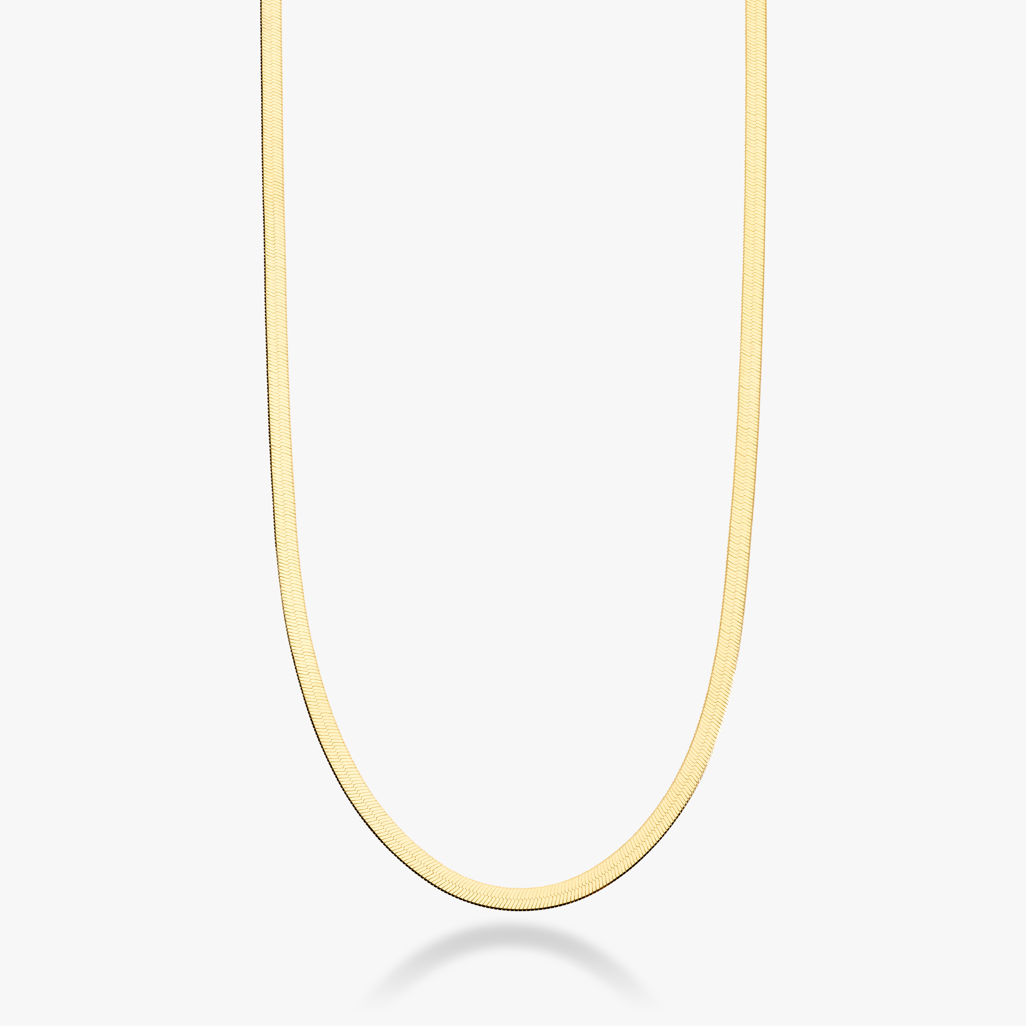 Herringbone Necklace in 18k Gold Over Sterling Silver, 3.5mm