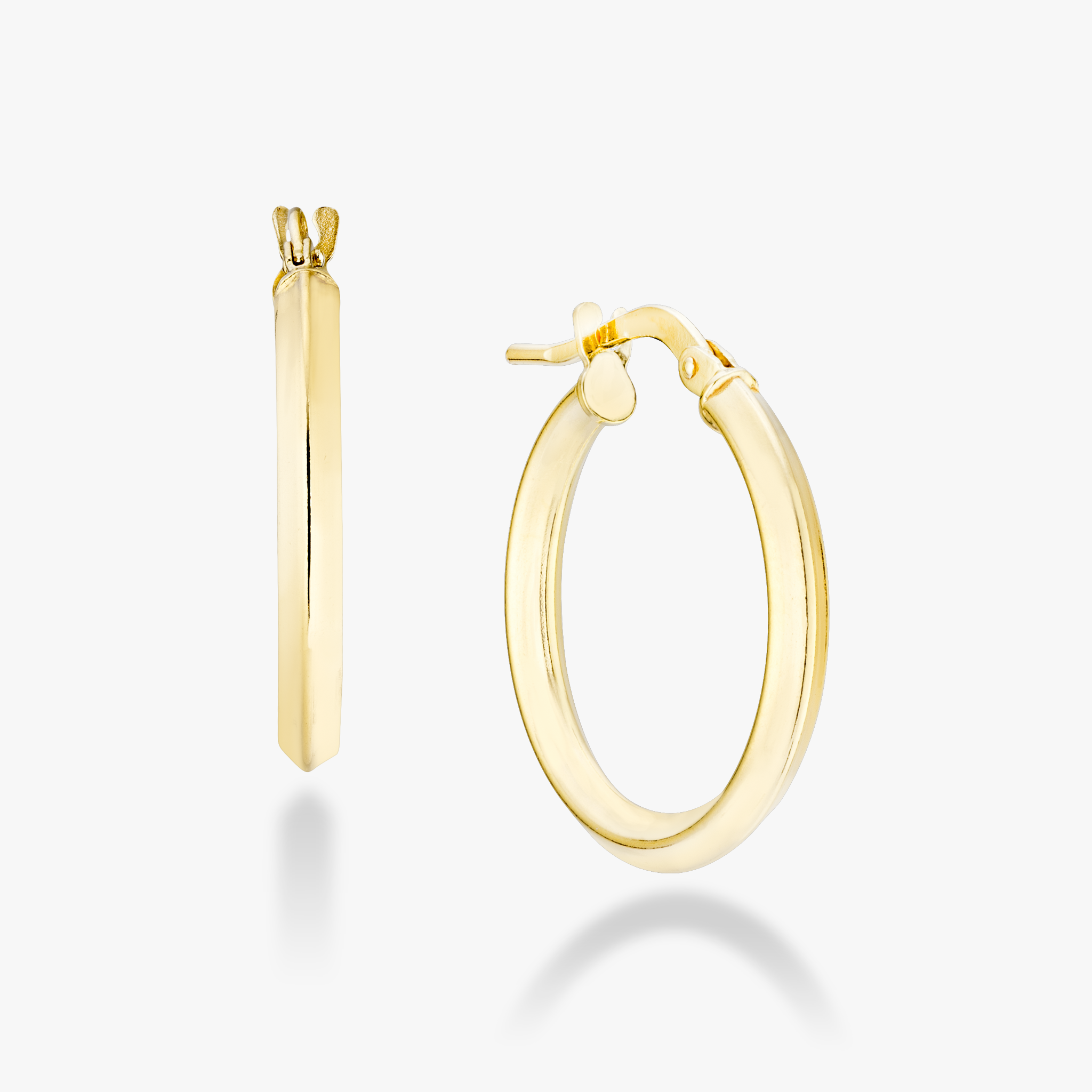 Thin Wire Hoop Earrings in 18k gold over sterling silver, 60mm – Miabella