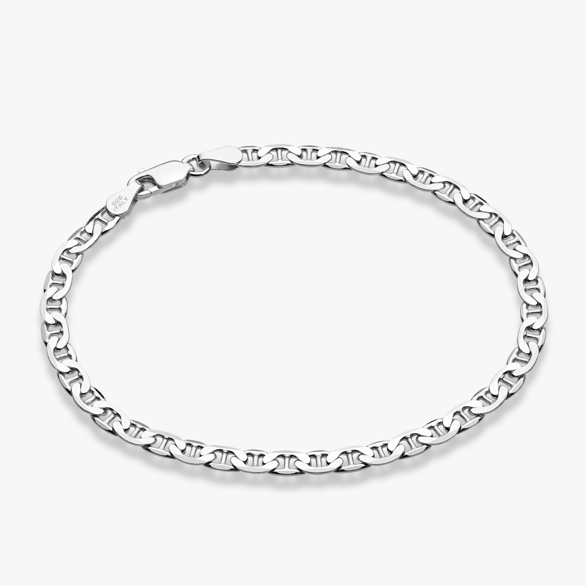 Mariner Chain Bracelet in Sterling Silver, 4mm Miabella