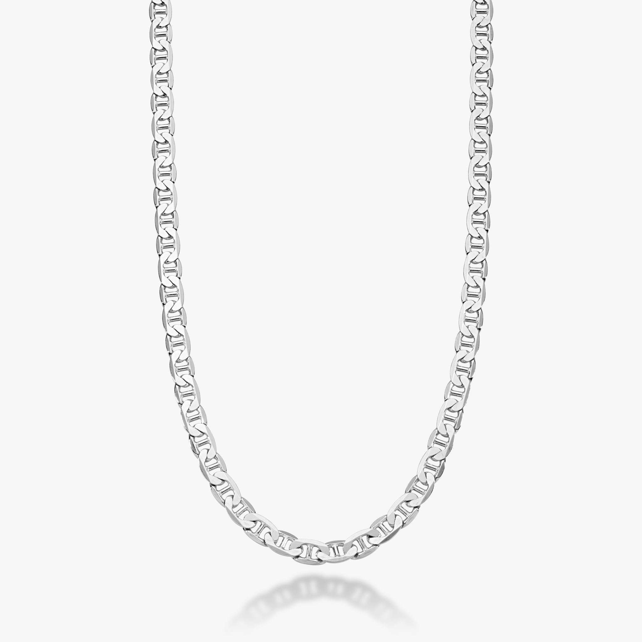 Mariner Chain Necklace in Sterling Silver, 6mm – Miabella Mariner Chain Necklace in Sterling Silver, 6mm – Miabella