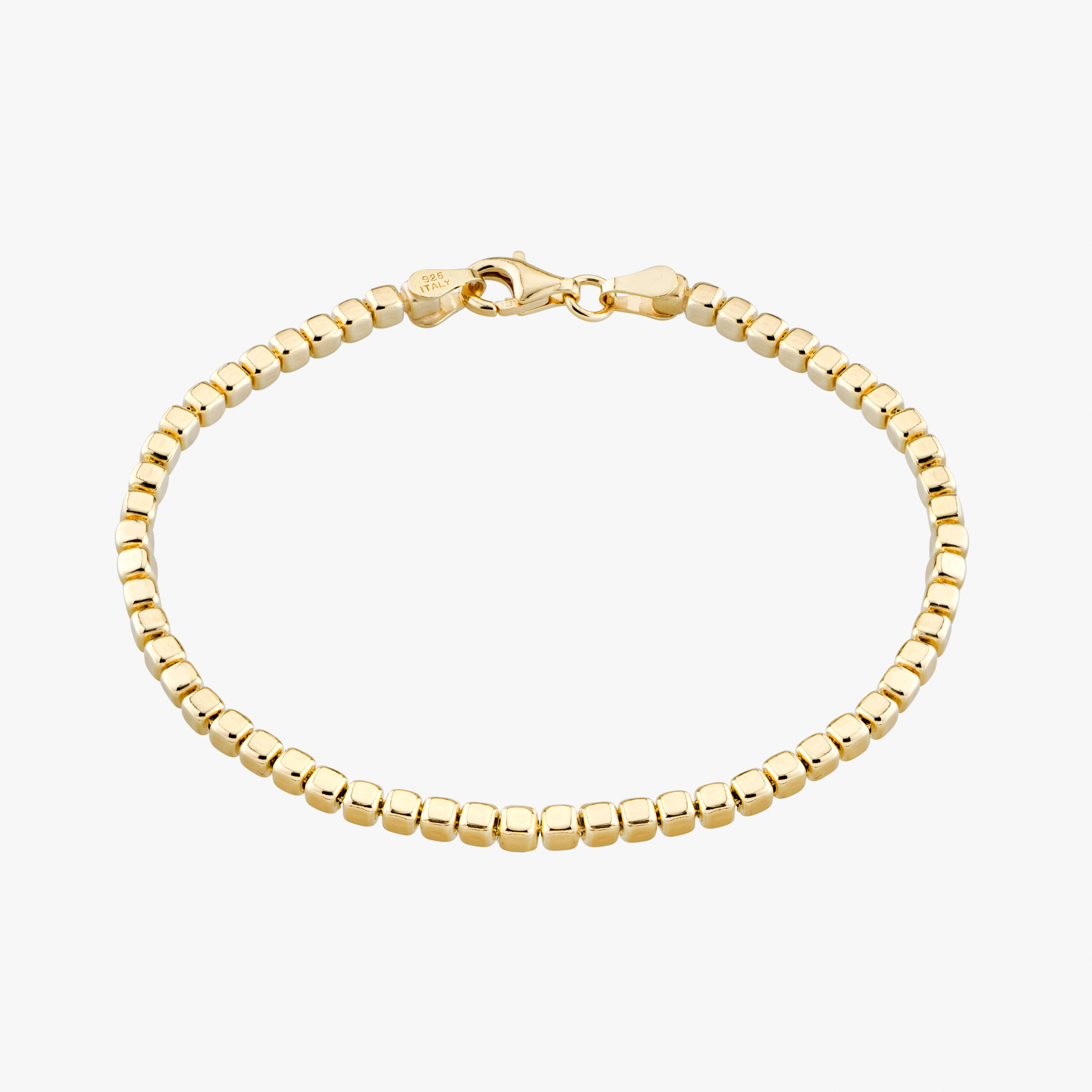 Timeless Silver Bracelet With Cubic Bead Detailing
