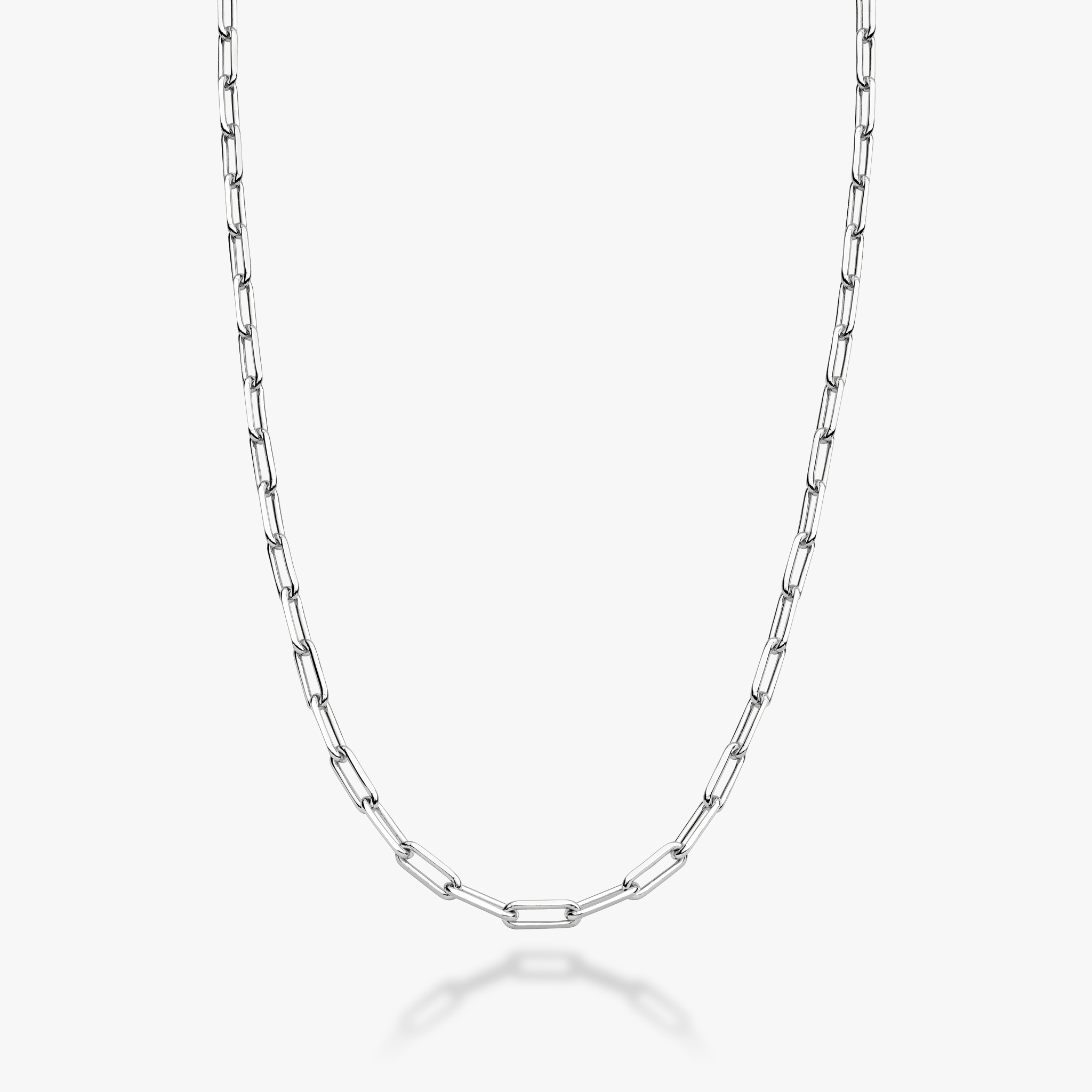 Allie Padlock Paperclip Chain Necklace in Sterling Silver - MYKA