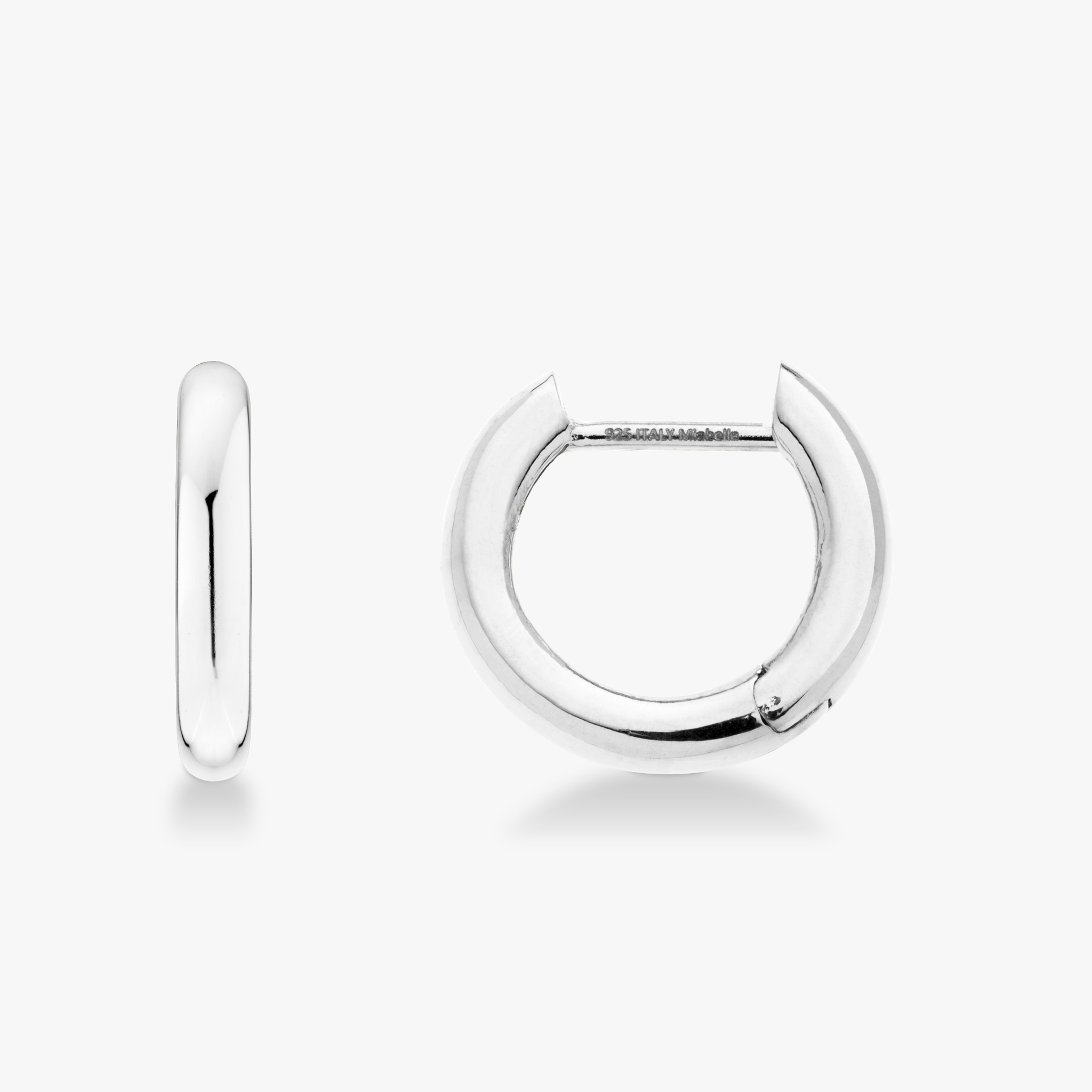 Thin Wire Hoop Earrings in Sterling Silver, 60mm – Miabella