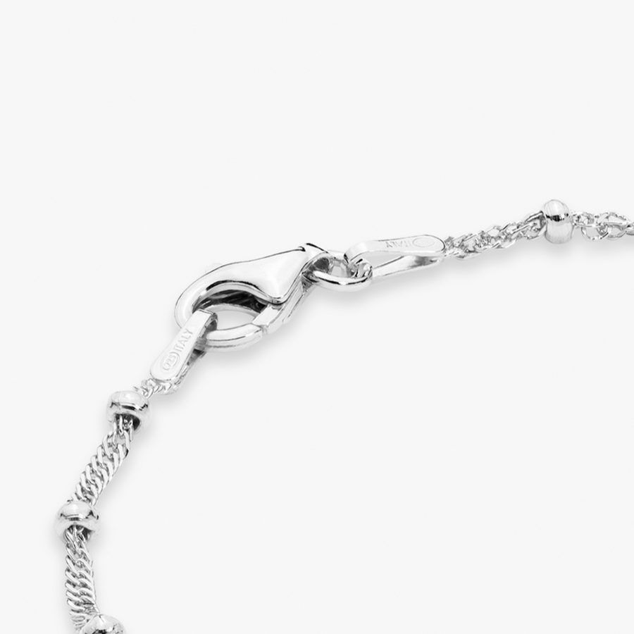 Singapore Bead Chain Bracelet in Sterling Silver