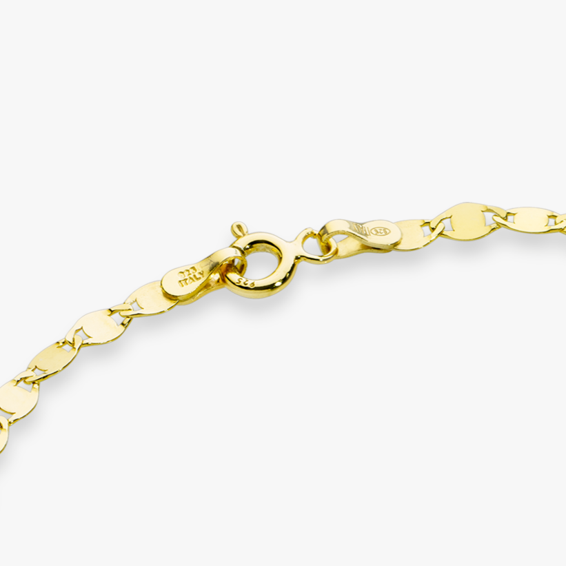 Mirror Link Bracelet in 18k Gold Over Sterling Silver