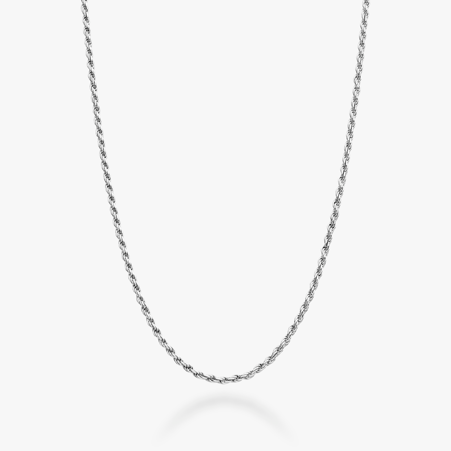 Rope Necklace in Sterling Silver, 1.5mm