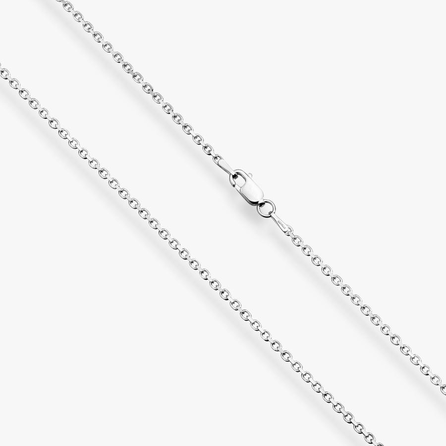 Cable Chain Necklace in Sterling Silver, 2mm