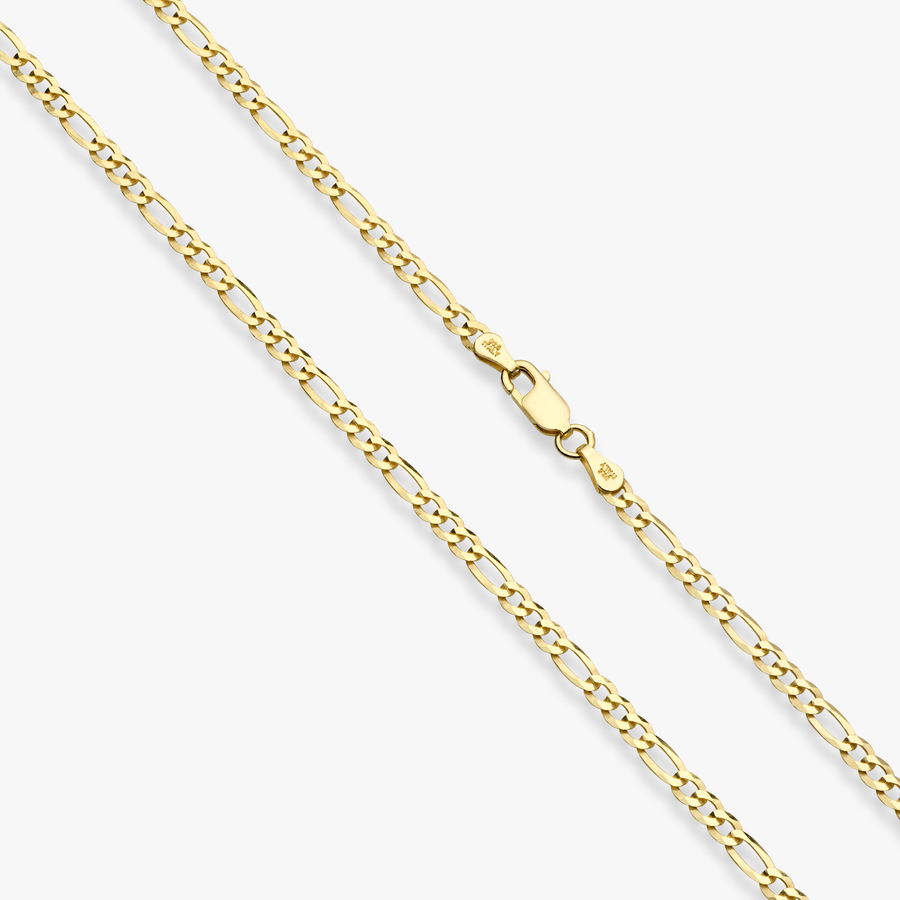 Figaro Chain Necklace in 18k gold over sterling silver, 3mm