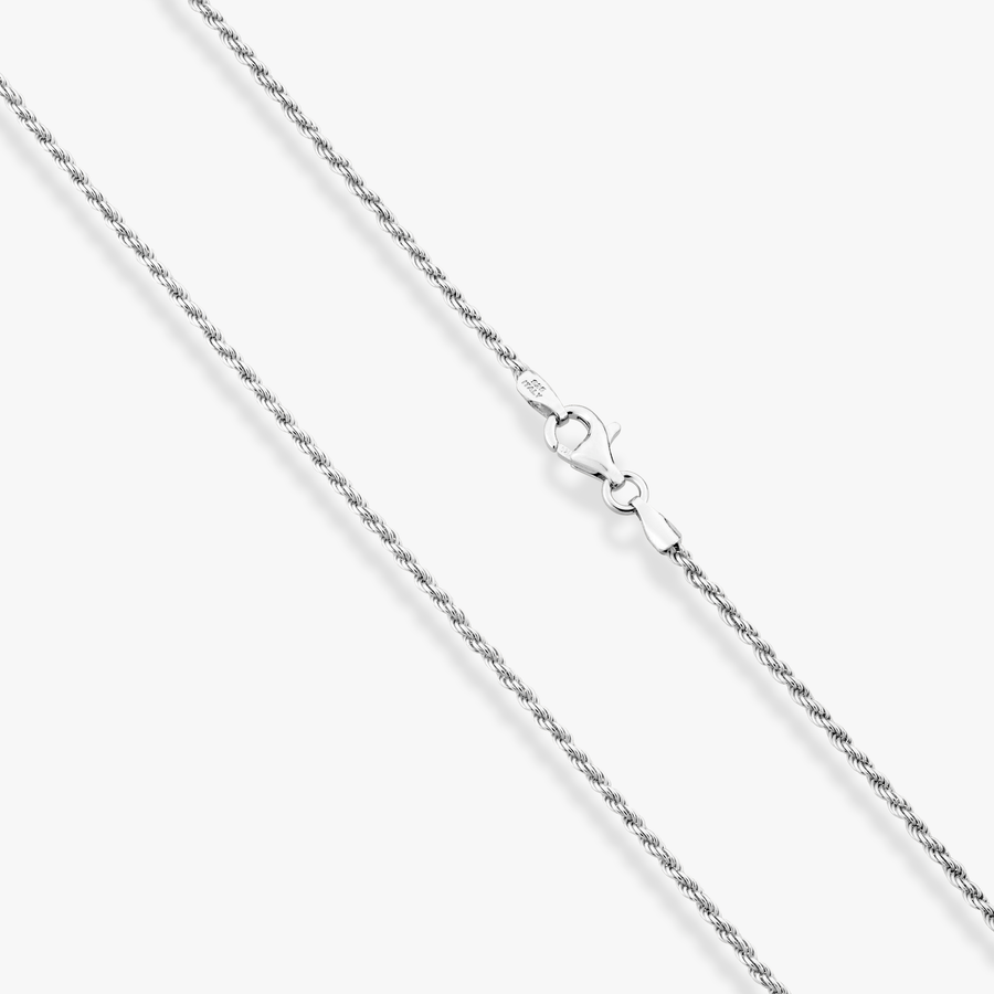 Rope Necklace in Sterling Silver, 1.5mm