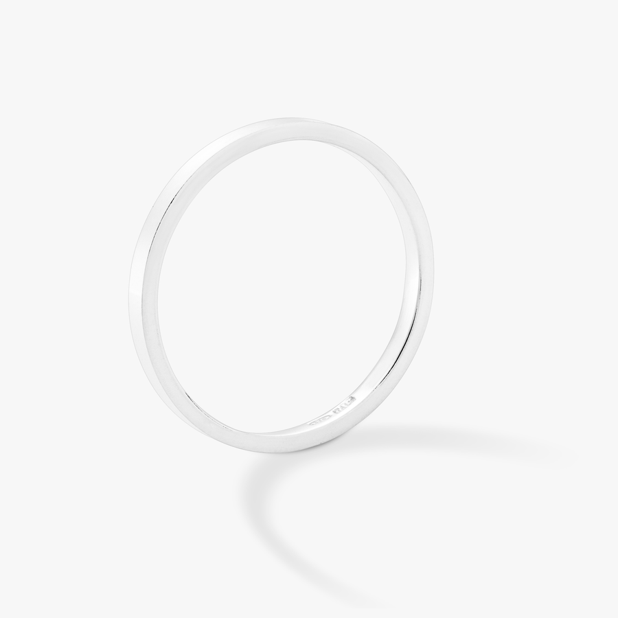 Comfort Fit Flat Band Ring in Sterling Silver, 2mm