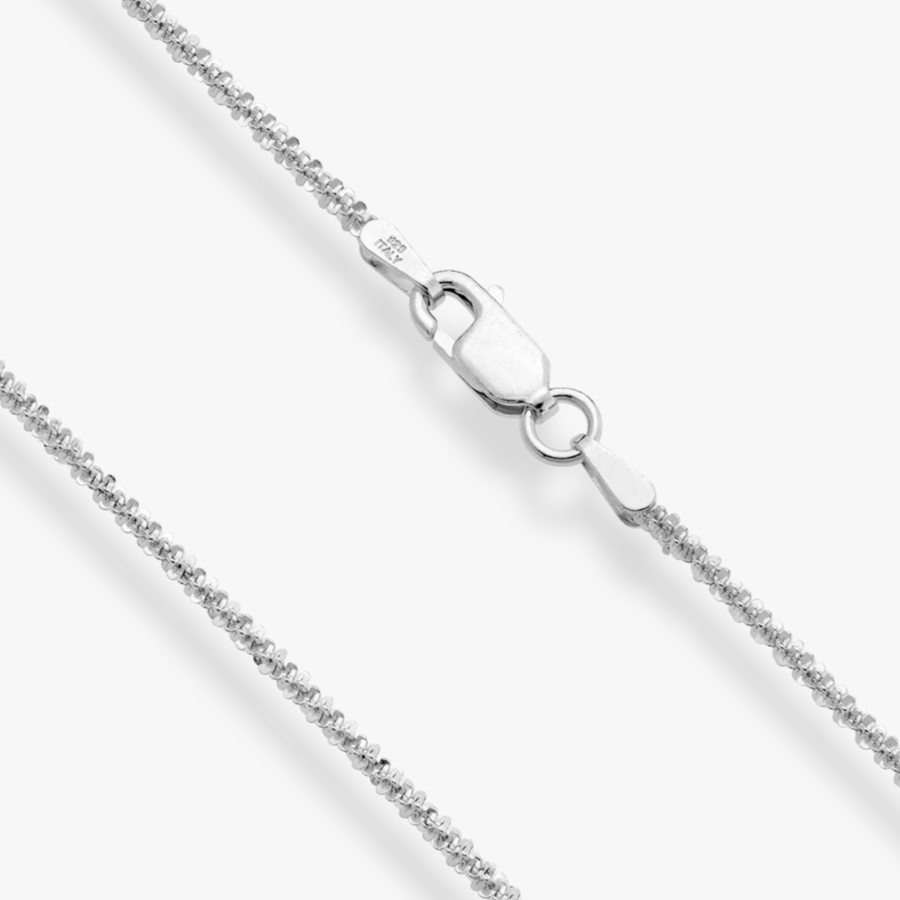 Twisted Sparkle Chain Necklace in Sterling Silver