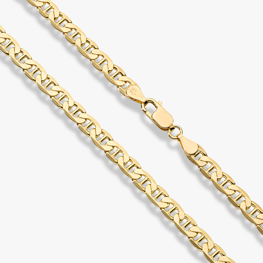 Mariner Chain Necklace in 18k gold over sterling silver, 6mm