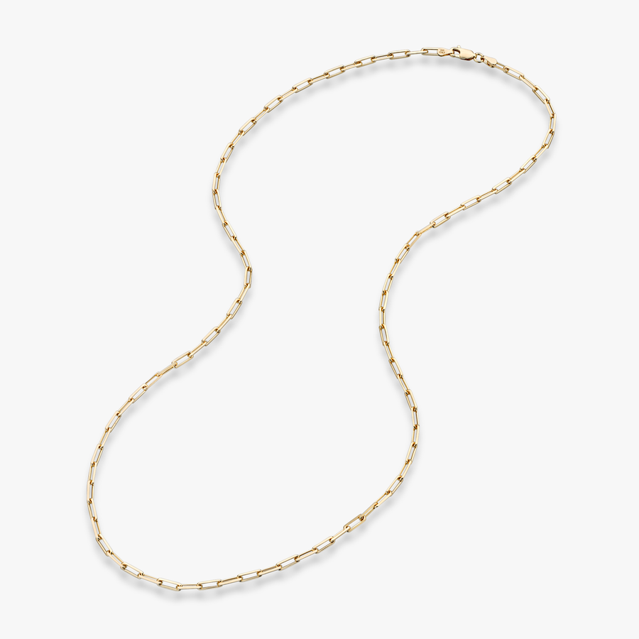 Paperclip Chain Necklace in 18K Gold Over Sterling Silver, 3mm