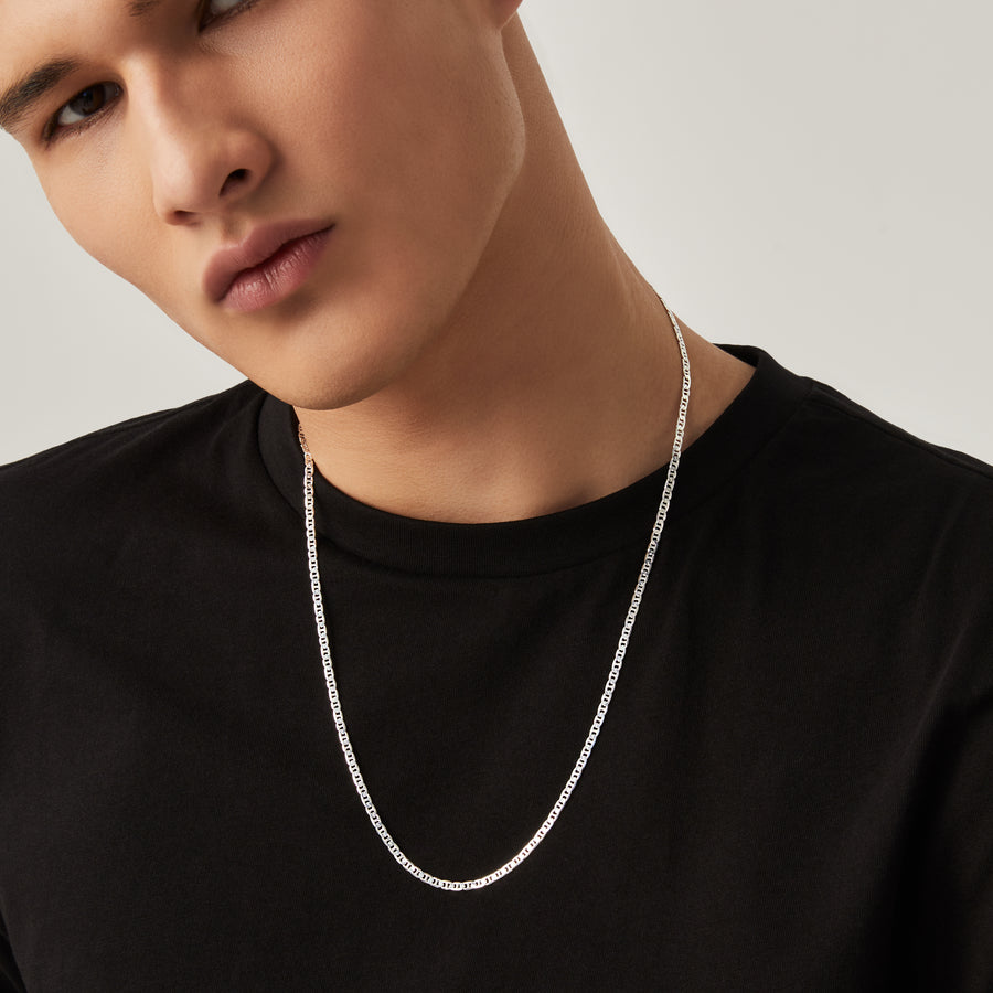 Mariner Chain Necklace in Sterling Silver, 3mm - Main Image