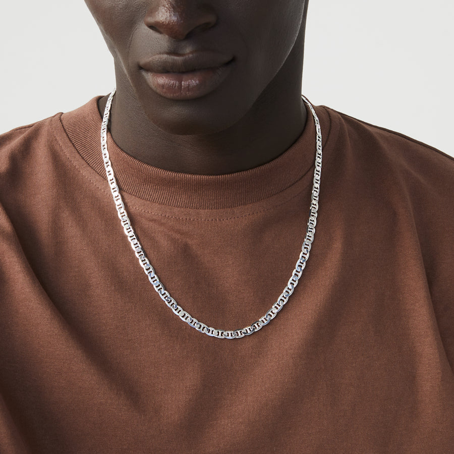 Mulinelli Da Pesca Shimano Collana Catena Mariner Puffata Uomo In Acciaio Inox - Argento, 18-40 Pollici, Larghezza 10 Mm, Heavy & Wide Collana Uomo Argento - Foto 5