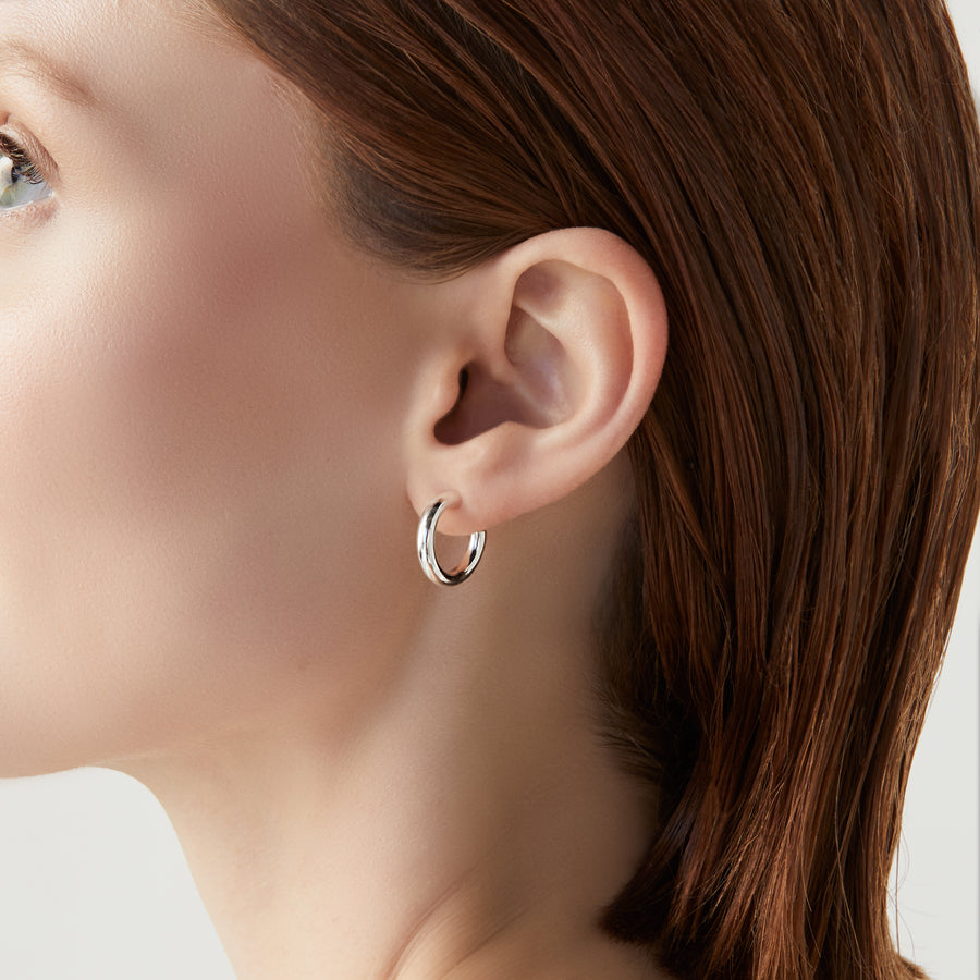 Lightweight Hoop Earrings for Women 925 sterling silver, 16mm diameter