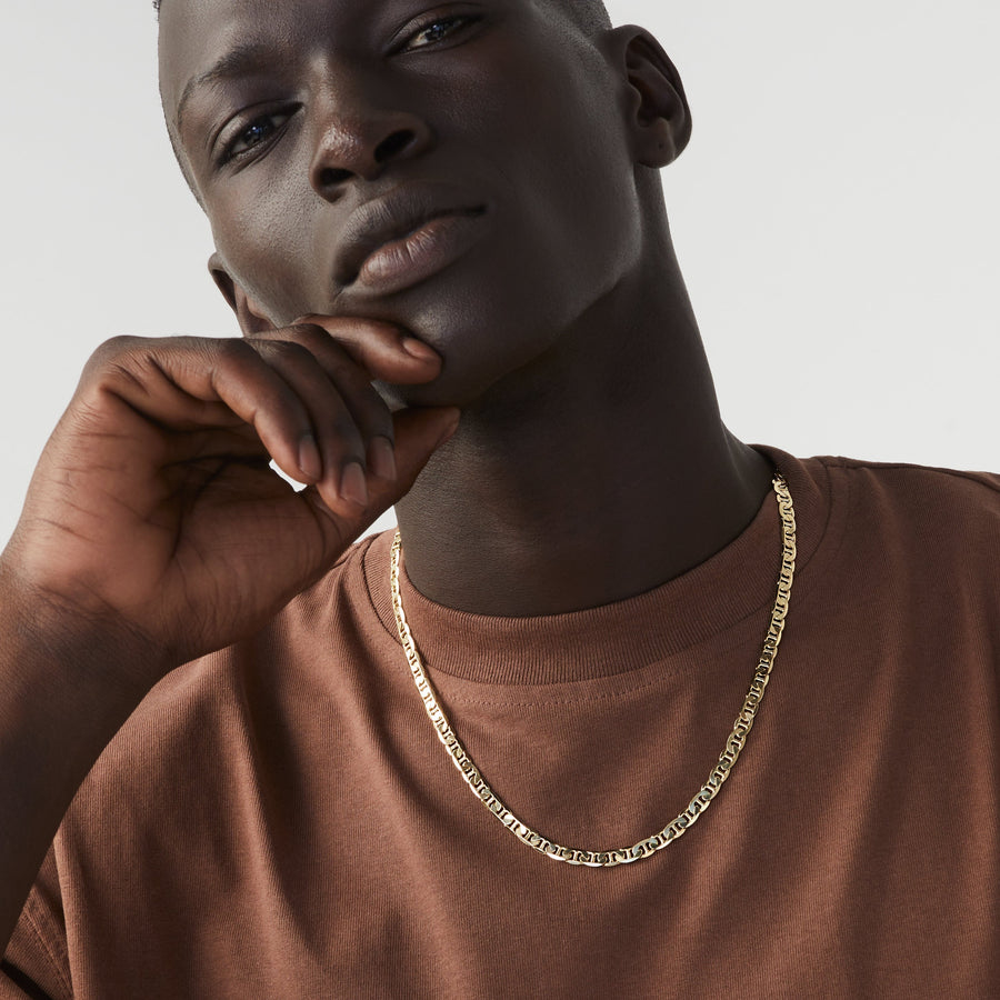 Mariner Chain Necklace in 18k Gold Over Sterling Silver, 4mm