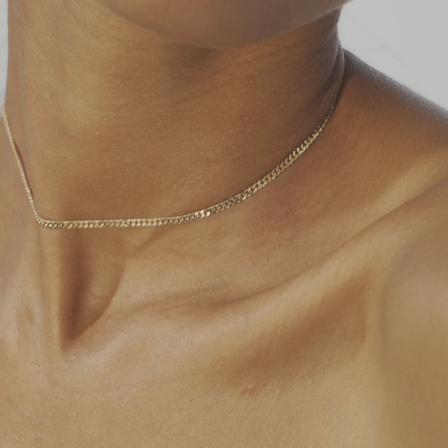 Cuban Chain Necklace in 18k gold over sterling silver, 2.3mm