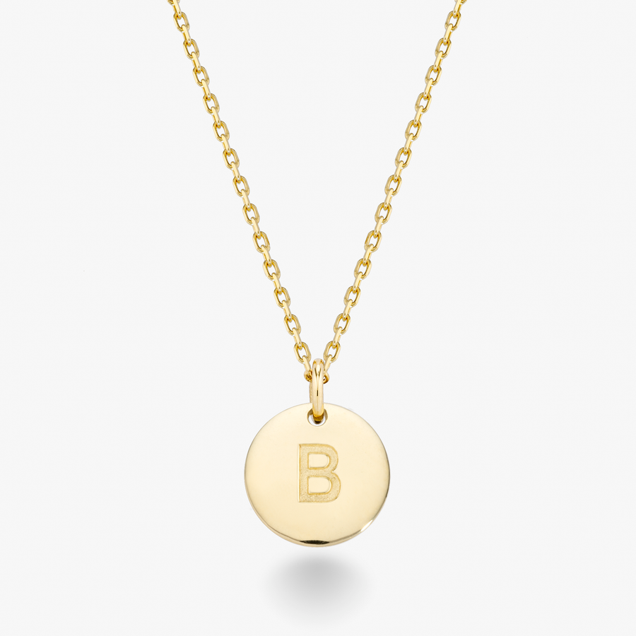 Adjustable Initial Pendant Necklace in 18k gold over sterling silver