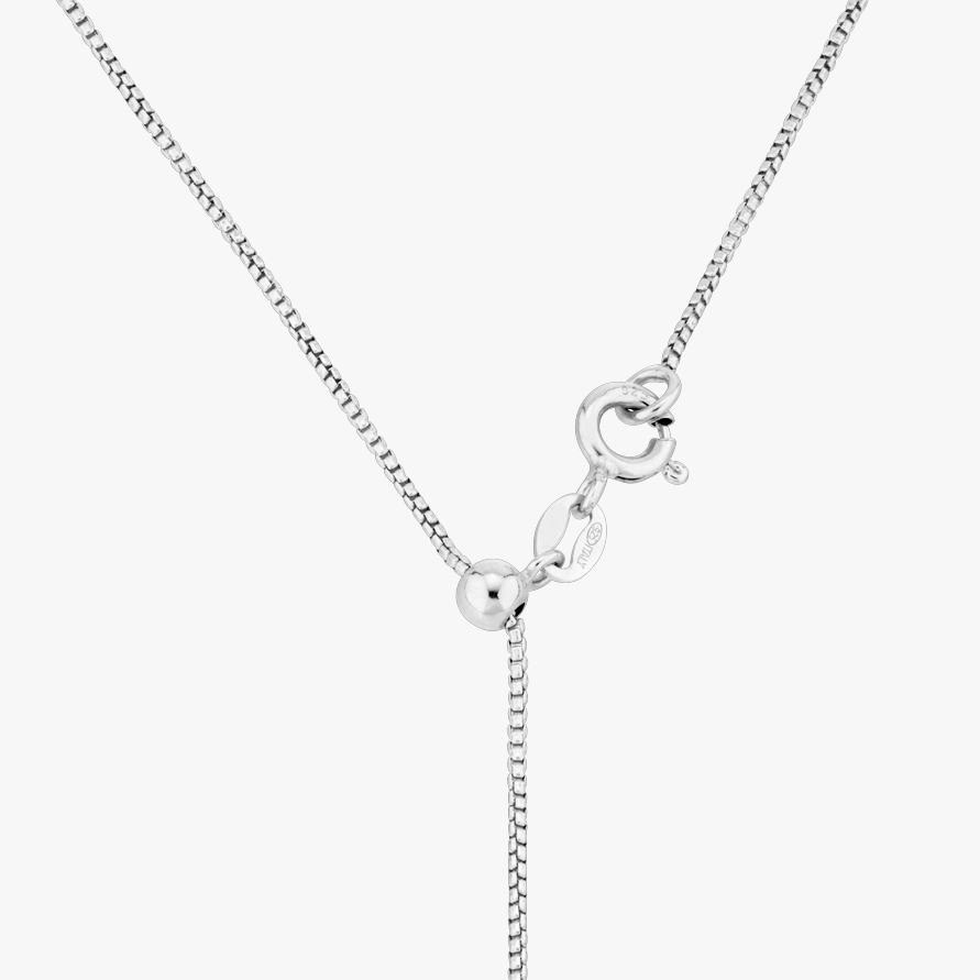 Adjustable Bolo Box Necklace in Sterling Silver, 1mm