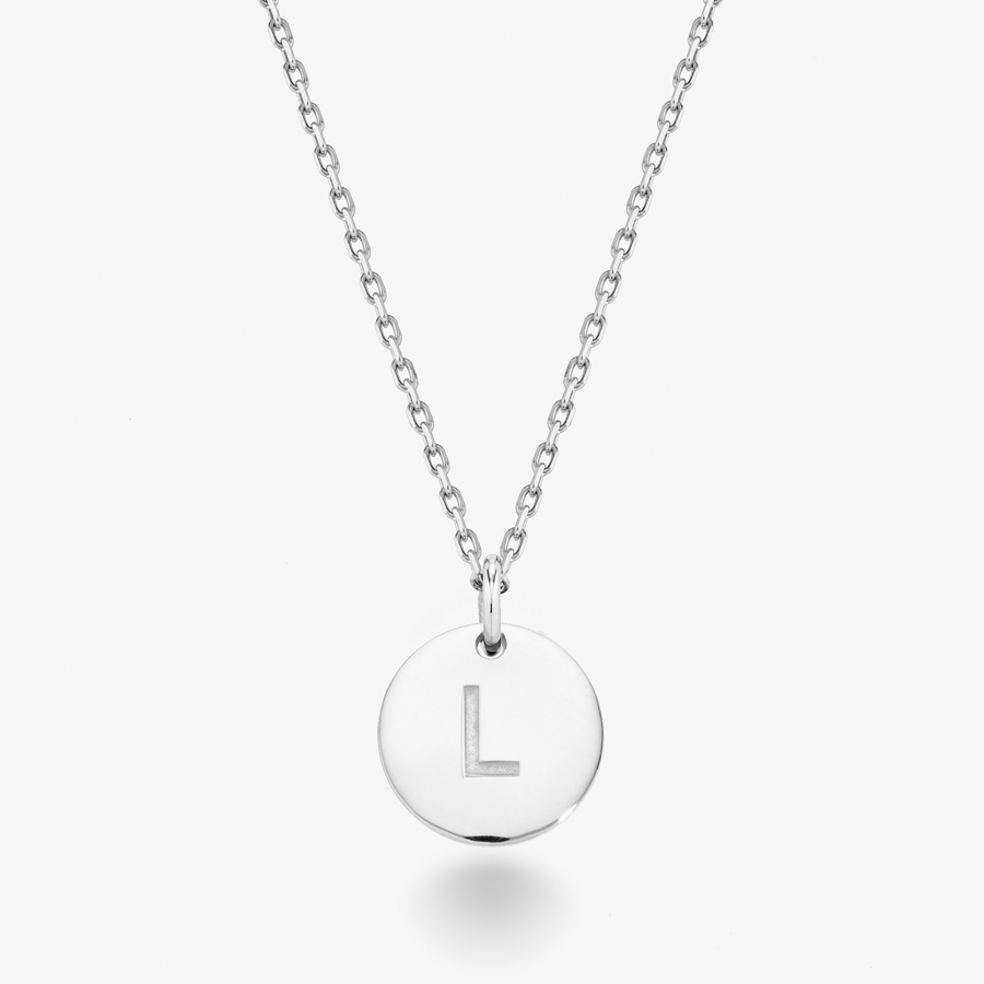Adjustable Initial Pendant Necklace in Sterling Silver