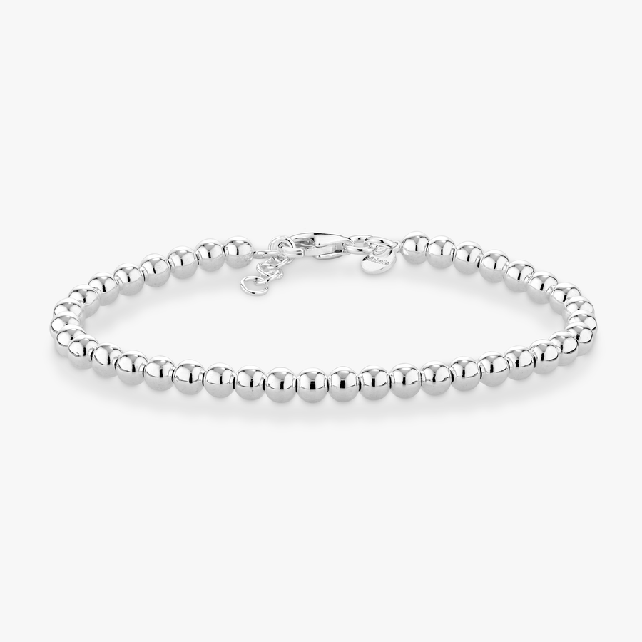 Bead Strand Bracelet in Sterling Silver, 4mm