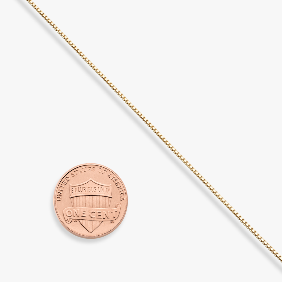 Box Chain Necklace in 18k gold over sterling silver, 1mm