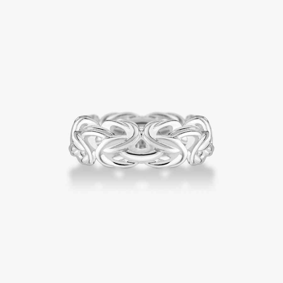 Byzantine Band Ring in Sterling Silver, 7mm