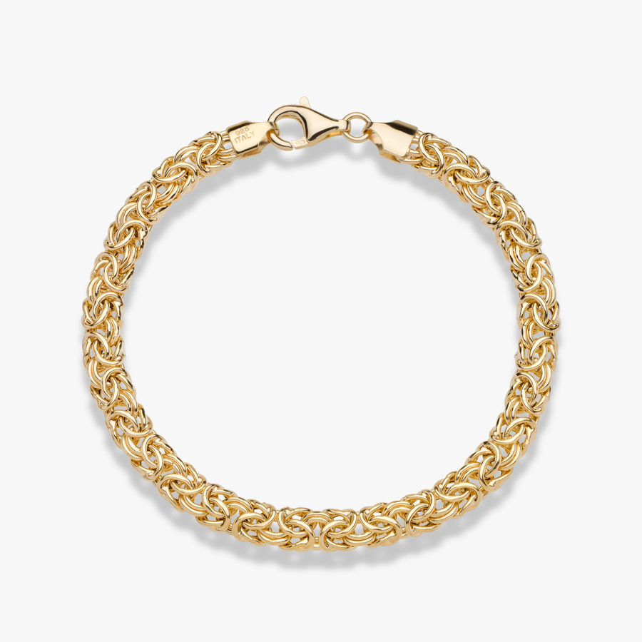 Byzantine Bracelet in 18k gold over sterling silver, 6mm