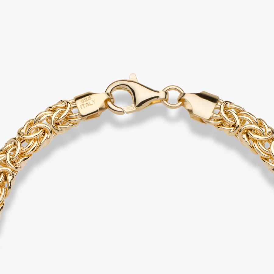 Byzantine Bracelet in 18k Gold Over Sterling Silver, 6mm