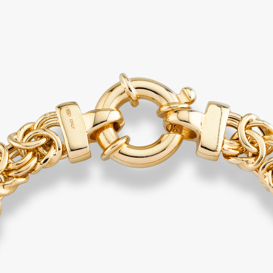 Byzantine Bracelet in 18k gold over sterling silver, 9mm
