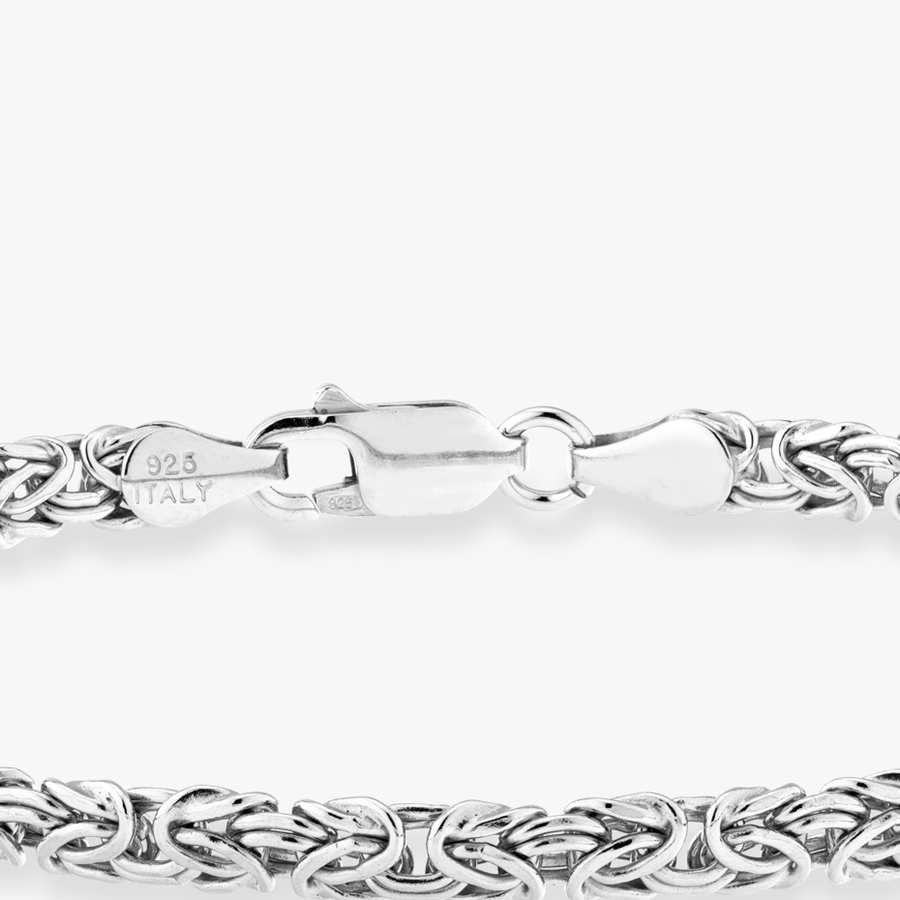 Byzantine Bracelet in Sterling Silver, 4mm – Miabella Byzantine Bracelet in Sterling Silver, 4mm – Miabella