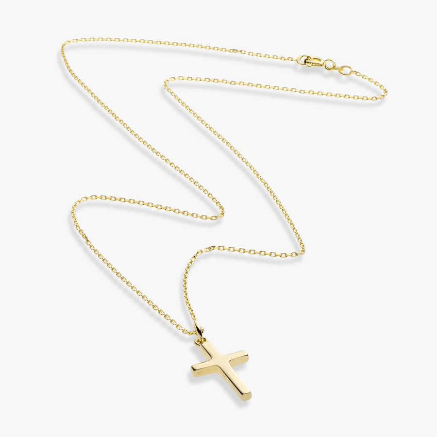 Cross Pendant Necklace in 18k gold over sterling silver