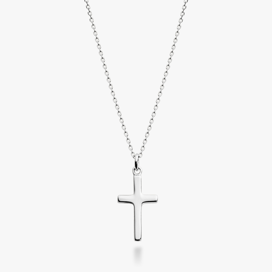 Cross Pendant Necklace in Sterling Silver Miabella