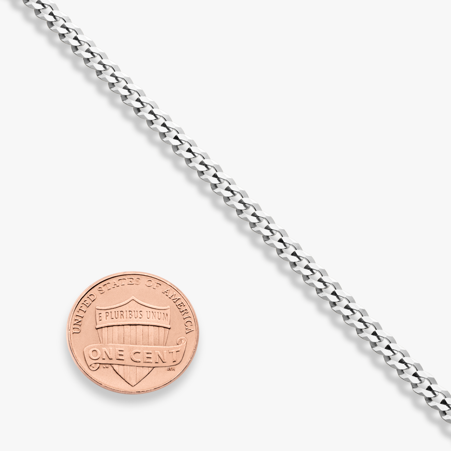 Cuban Anklet in Sterling Silver, 3.5mm