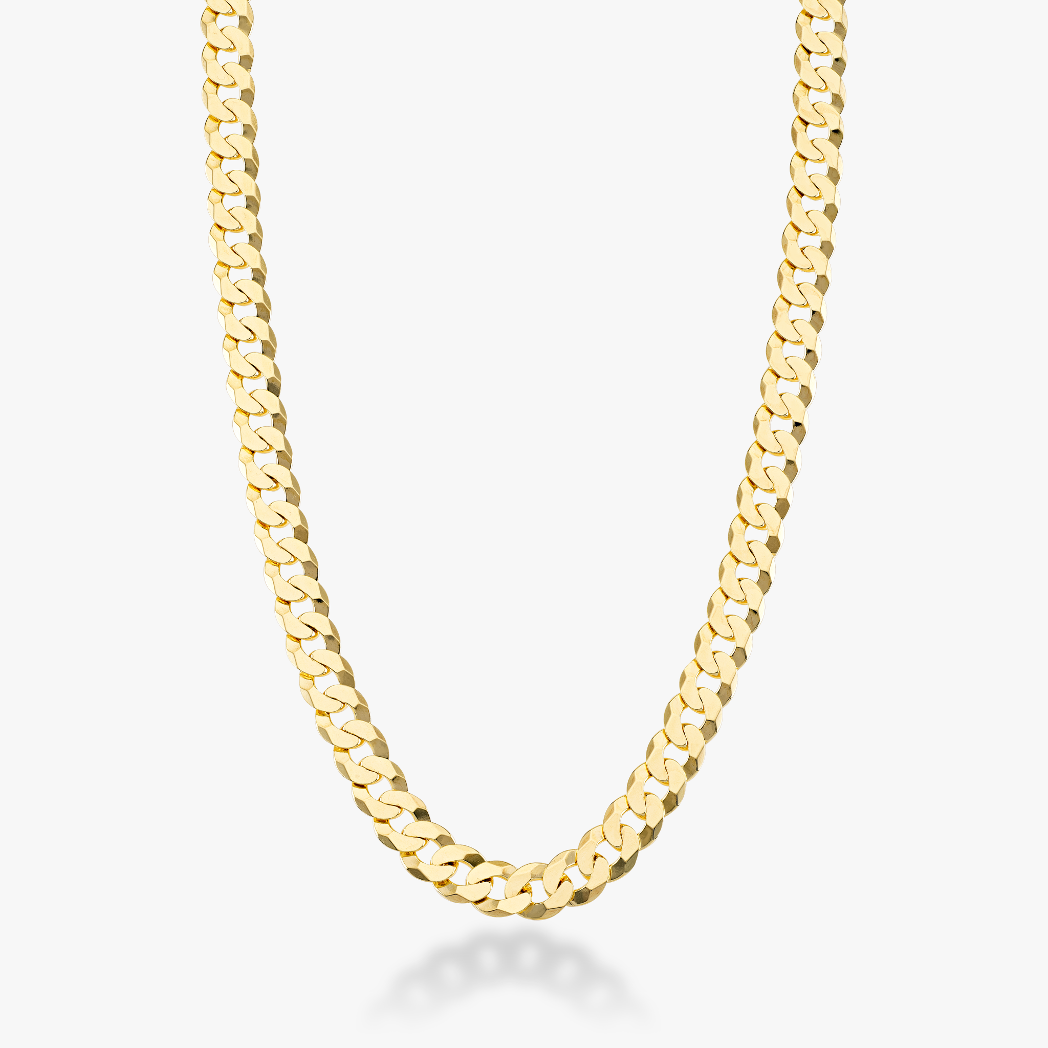 Cuban Chain Necklace in 18k gold over sterling silver, 7mm – Miabella