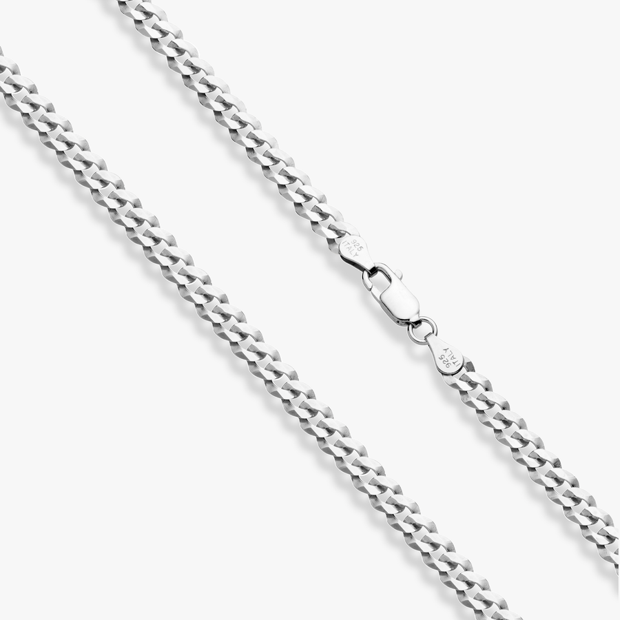 Cuban Chain Necklace in Sterling Silver, 5mm