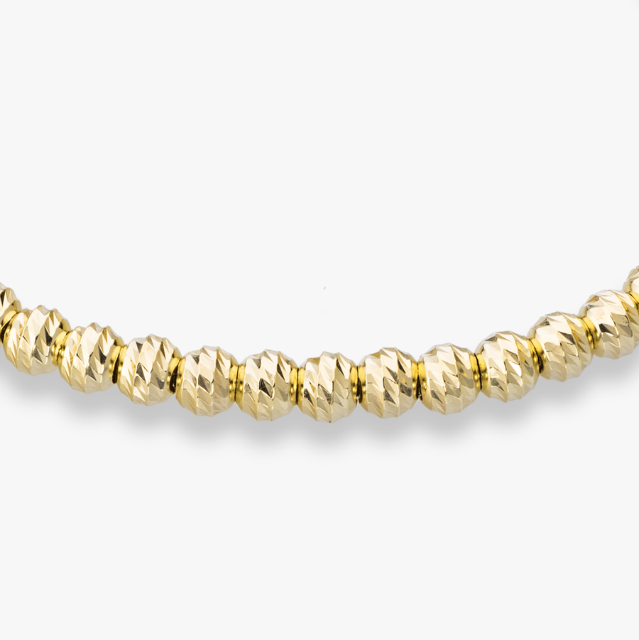 Diamond-Cut Bead Adjustable Bolo Bracelet in 18k gold over sterling silver, 4mm