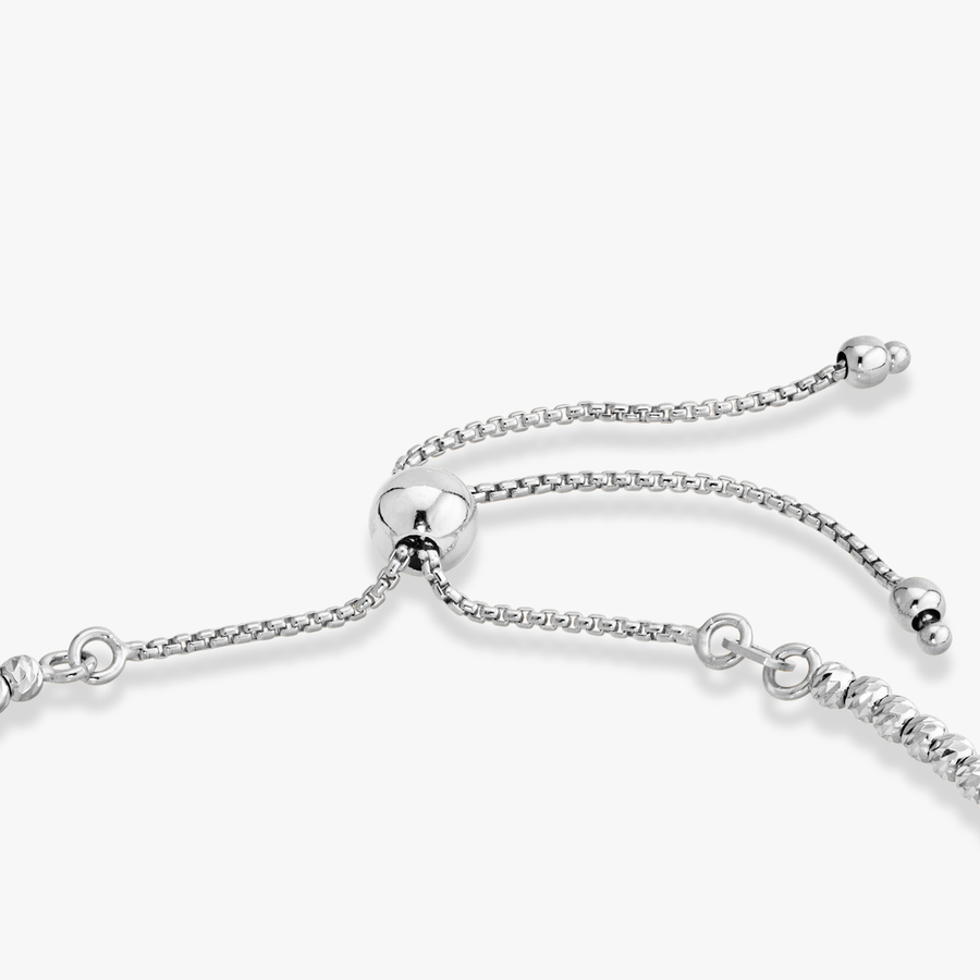 Diamond-Cut Bead Adjustable Bolo Bracelet in Sterling Silver, 2.5mm