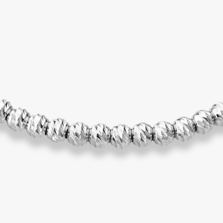 Diamond-Cut Bead Adjustable Bolo Bracelet in Sterling Silver, 4mm