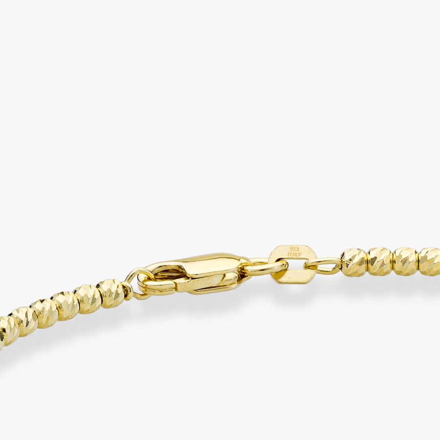 Diamond-Cut Bead Strand Bracelet in 18k gold over sterling silver, 2.5mm