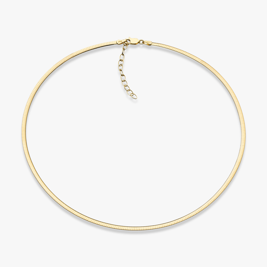 Dome Omega Adjustable Necklace in 18k gold over sterling silver, 2.5mm