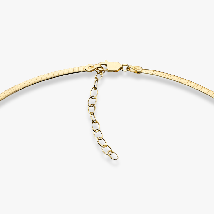 Dome Omega Adjustable Necklace in 18k gold over sterling silver, 2.5mm