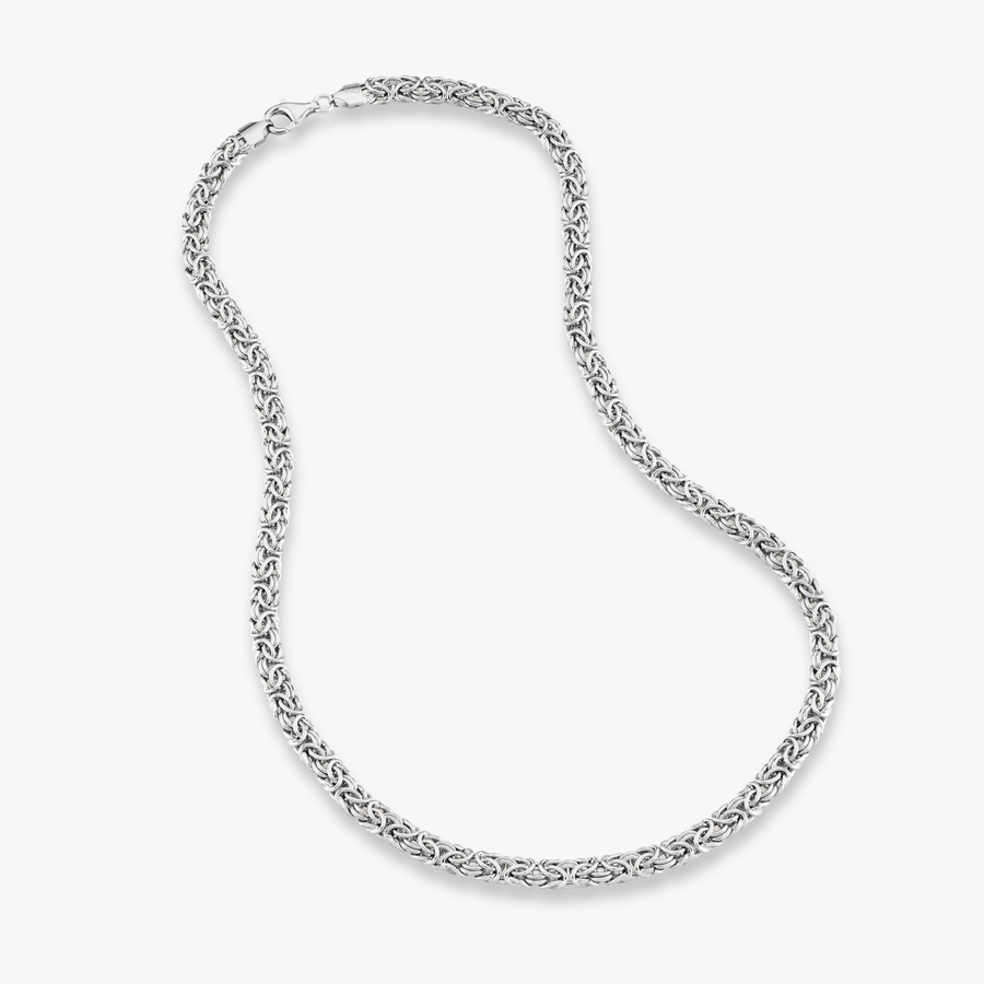 Domed Byzantine Necklace in Sterling Silver, 6mm