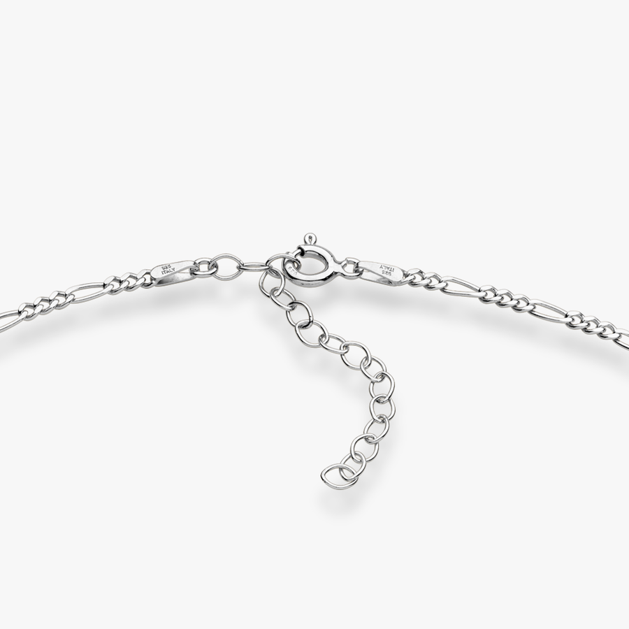 Figaro Adjustable Choker Necklace in Sterling Silver, 2.3mm