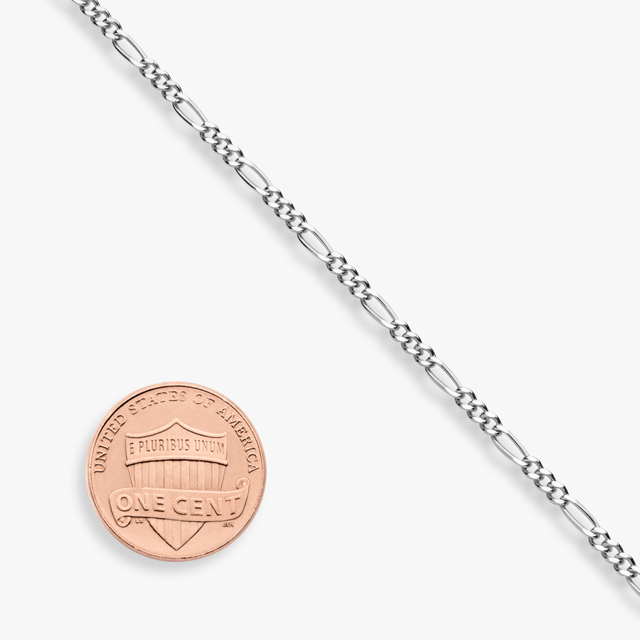 Figaro Adjustable Choker Necklace in Sterling Silver, 2.3mm