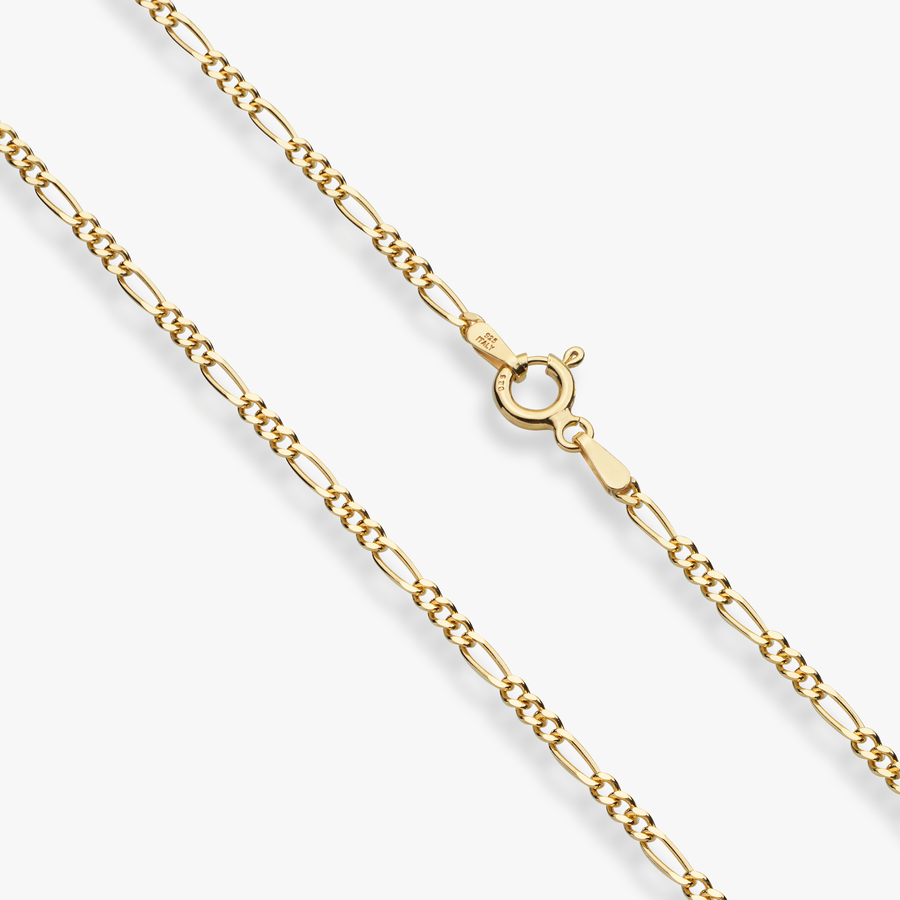 Figaro Chain Necklace in 18k gold over sterling silver, 2.3mm